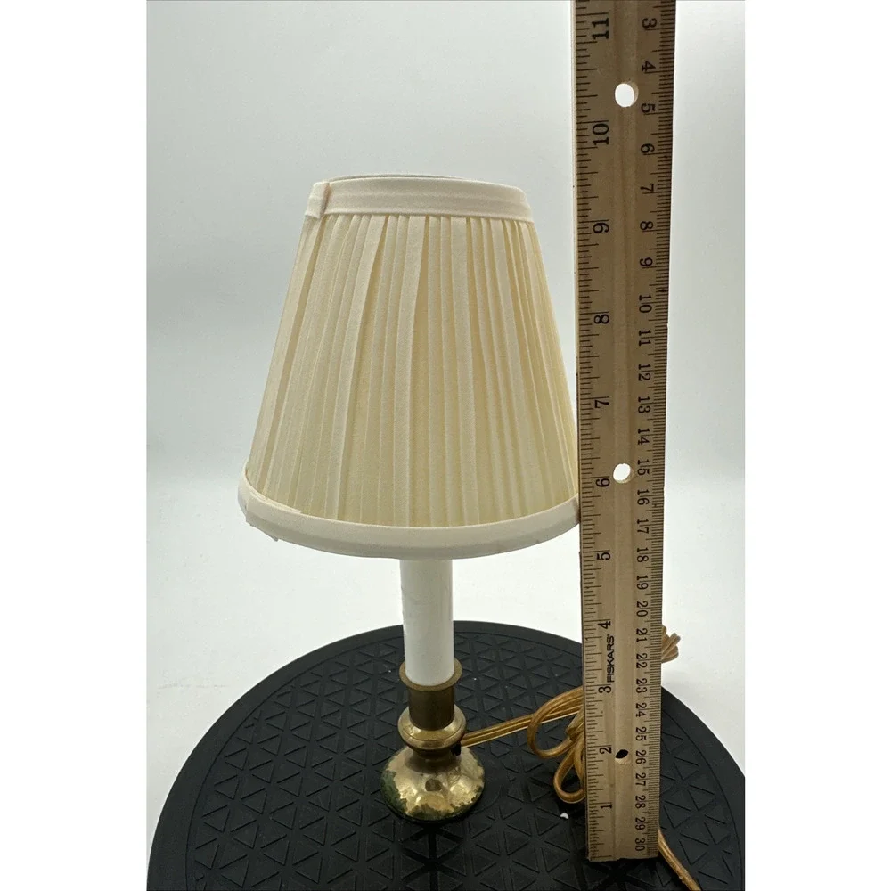 Vintage Brass Candle Electric Light With Shade Lamp
